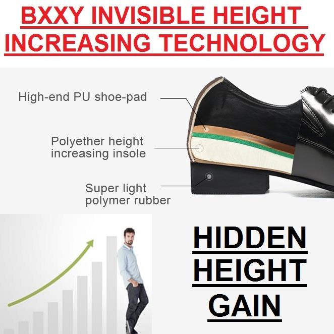 BXXY 9 cm (3.5 Inch) Hidden Height Increasing Formal and Casual Pu Leather Derby Boots for All Occasions